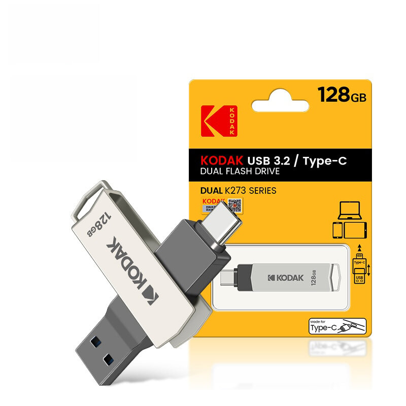 Kodak K273 2 in 1 Type C & USB3.2 Flash Drive 256GB OTG Metal USB Stick Pendrive Cle OTG USB Flash Stick