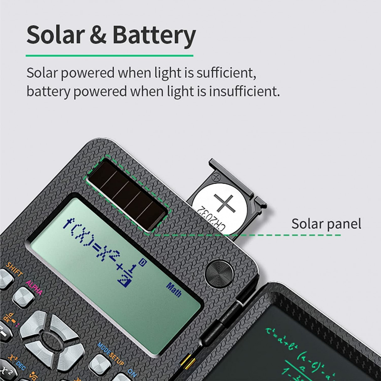NEWYES 991ES 6.5 Inches Scientific Calculator with LCD Writing Tablet and 417 Functions Solar Energy Science Calculators Notepad Professional Foldable Calculators for School Students Office Assistant