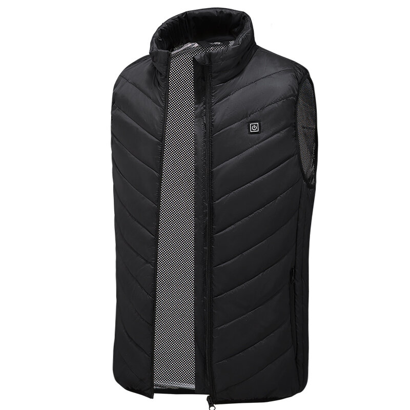 TENGOO HV-02 Unisex 2 Places Heating Vest 3-Gears Heated Jackets USB Electric Thermal Clothing Winter Warm Vest Outdoor Heat Coat Clothing