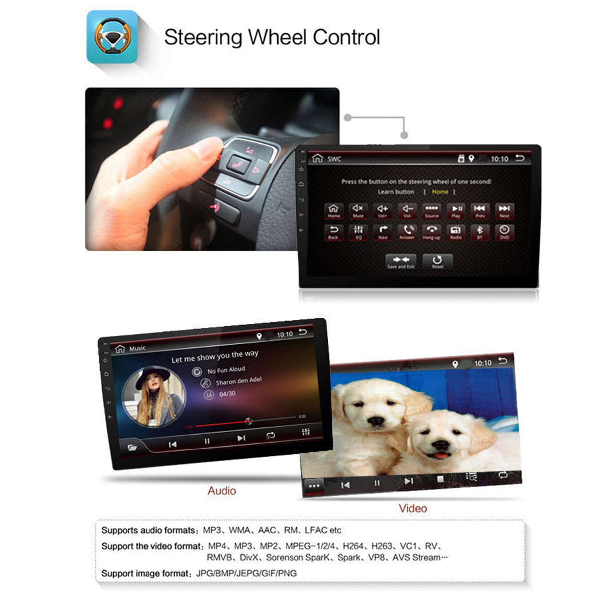 [upgrade]iMars 10" 2Din 2+32G with Carplay for Android 10.0 Car Stereo Radio IPS 2.5D Touch Screen MP5 Player GPS WIFI FM