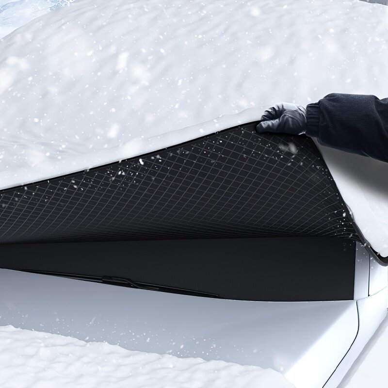 Universal Winter Car Snow Shield Windscreen Half Cover Sun Protection Cover Snowproof Frostproof And Dustproof