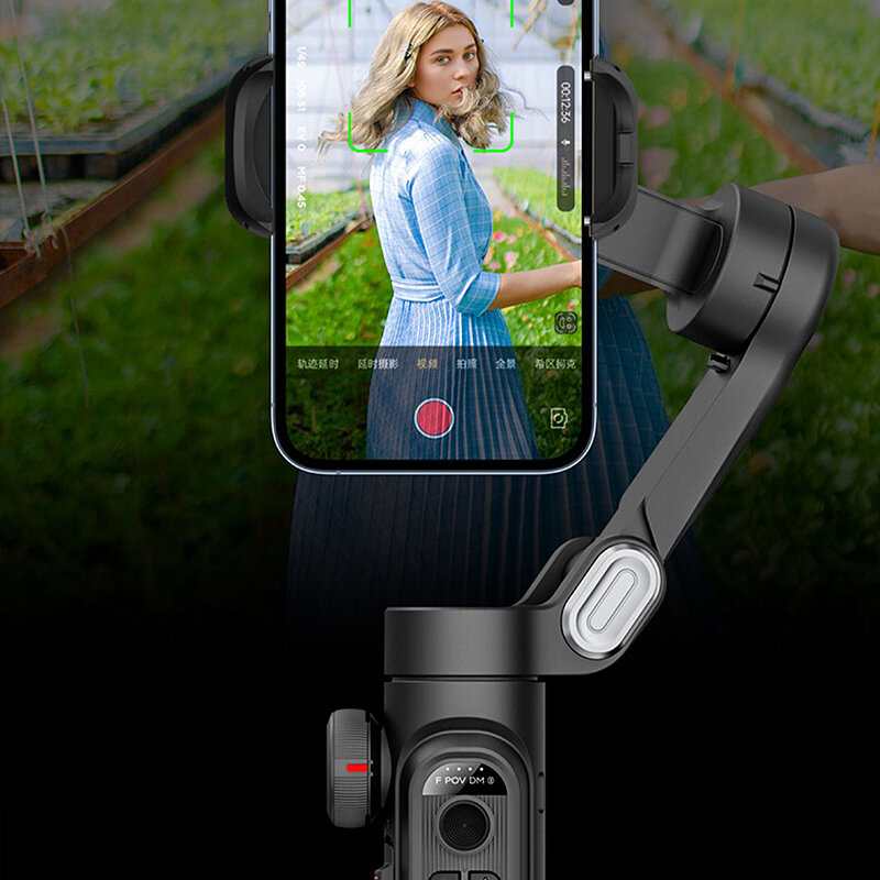 AOCHUAN Smart XE Smartphone Stabilizer Intelligent AI Facial Tracking 3-Axis Handheld Gimbal Foldable Smartphone Cellphone Video Record Vlog PTZ Stabilizer for Phone