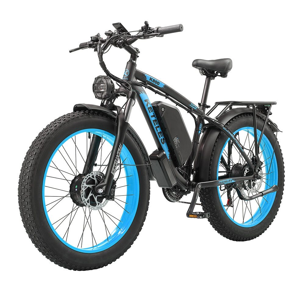 [EU DIRECT] KETELES K800 Electric Bike 48V 23Ah Battery 1000W*2 Dual Motors 26inch Tires 50-80KM Mileage Range 180KG Max Load Eelctric Bicycle