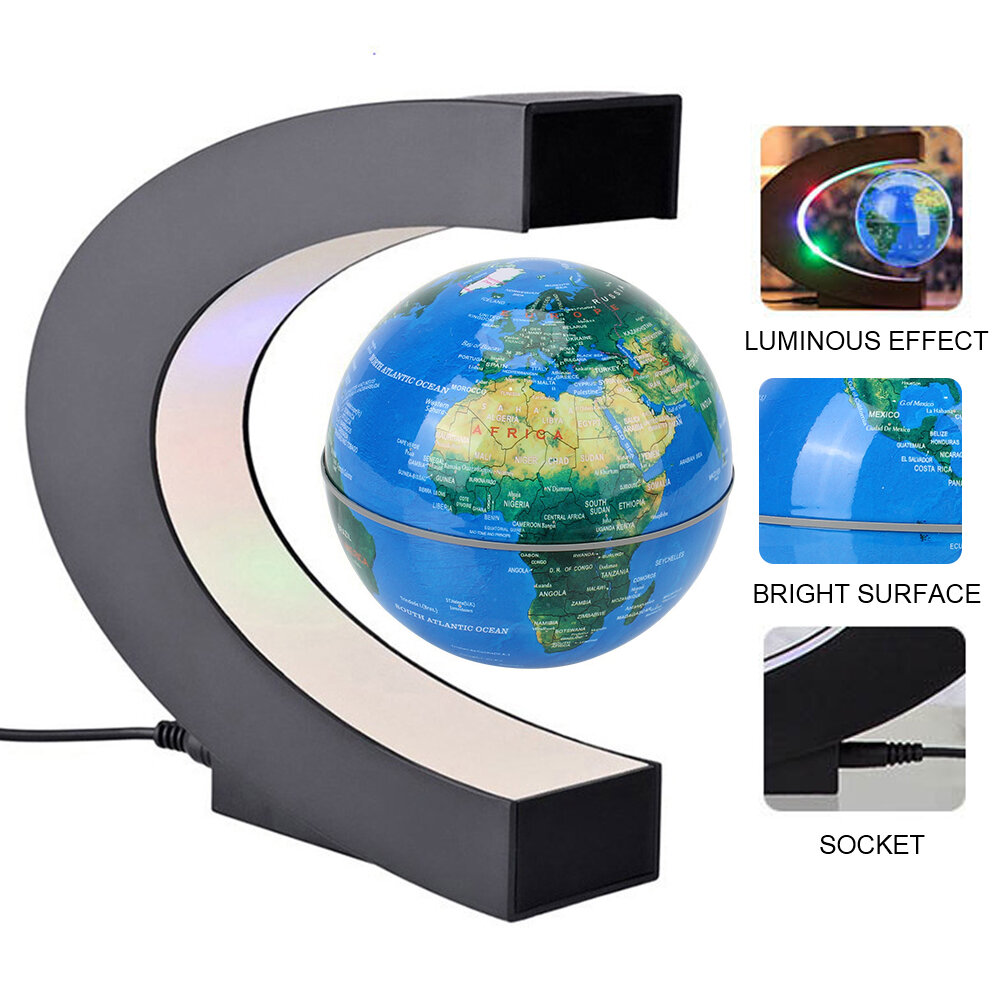 AGSIVO Magnetic Floating Levitating Globe World Map with LED light Educational Gifts for Kids Students Birthday Gifts Gadgets for Teens Christmas Gifts