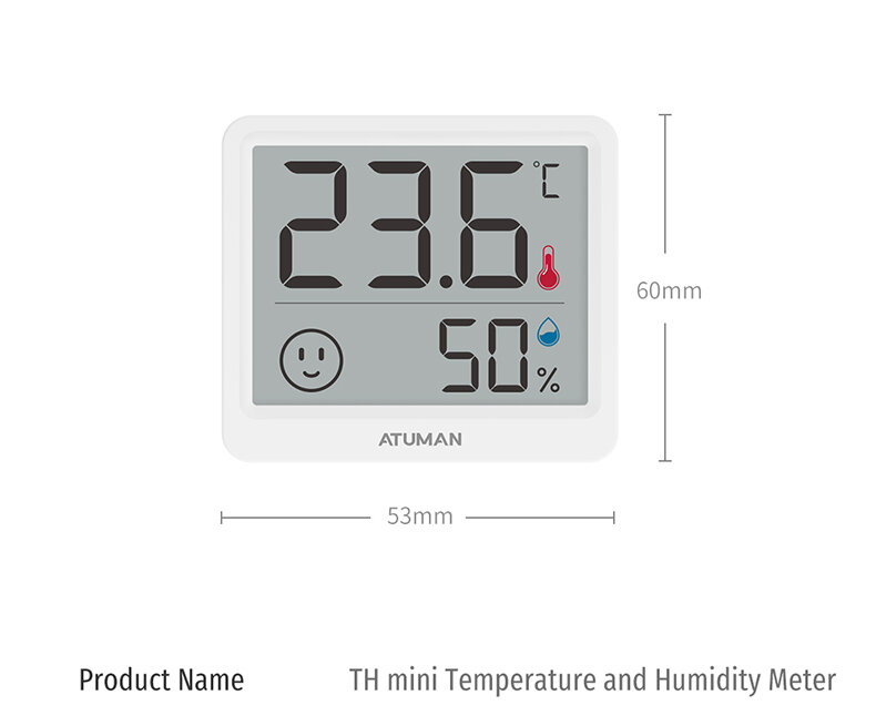 2PCS Duka Atuman THmini Electronic Temperature and Humidity Meter High Precision Vertical Infant Room Thermometer Digital Meter for Home