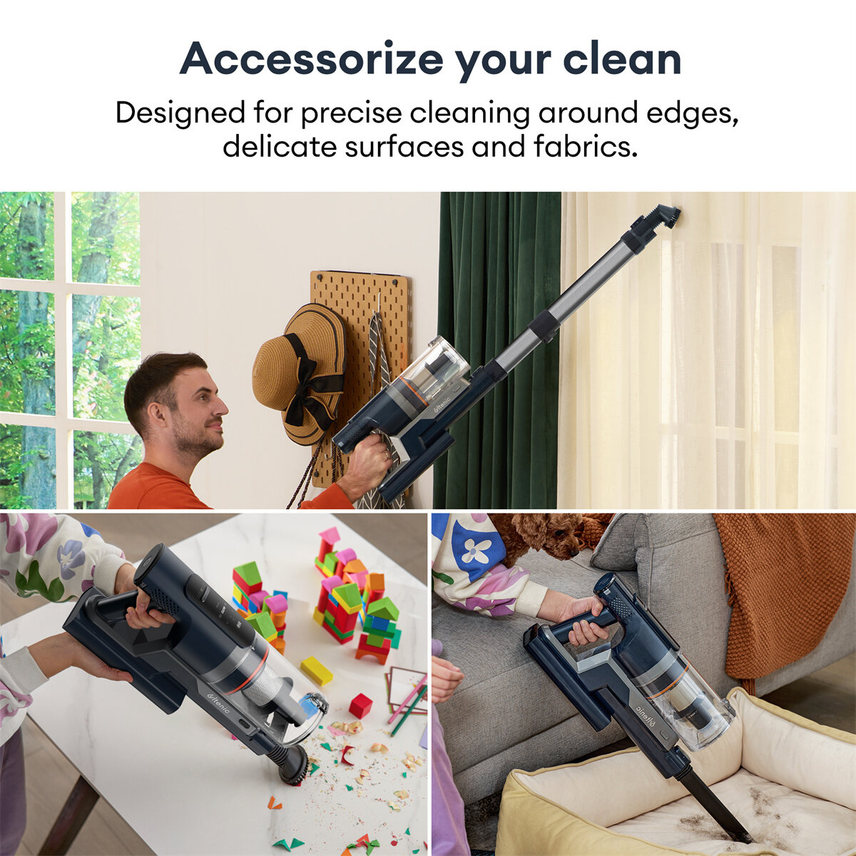 Ultenic FS1 Cordless Vacuum Cleaner with Automatic Empty Station 3L Dust Bag 30KP/450W Powerful Suction for Home Hard Floor Car Pets Hair
