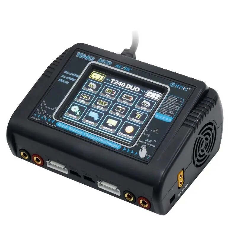 HTRC T240 DUO AC 150W DC 240W 10A Touch Screen Dual Channel Battery Balance Charger Discharger