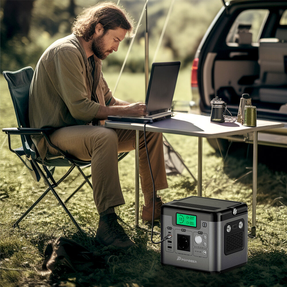 [EU Direct] POPDEER S500 500W Portable Power Station, 518.4Wh Battery Pack with 220V AC Outlets 65W PD for Home Backup Emergency Outdoor Camping