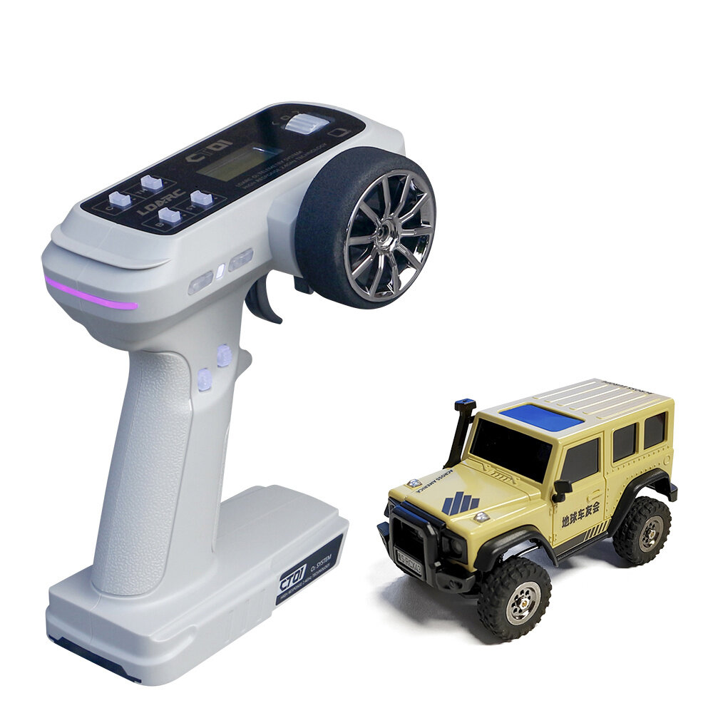 LDARC X43 1/43 2.4G 4WD RC Car Rock Crawler Mini Climbing LED Light Off-Road Vehicles Models Remote Control Racing Toys