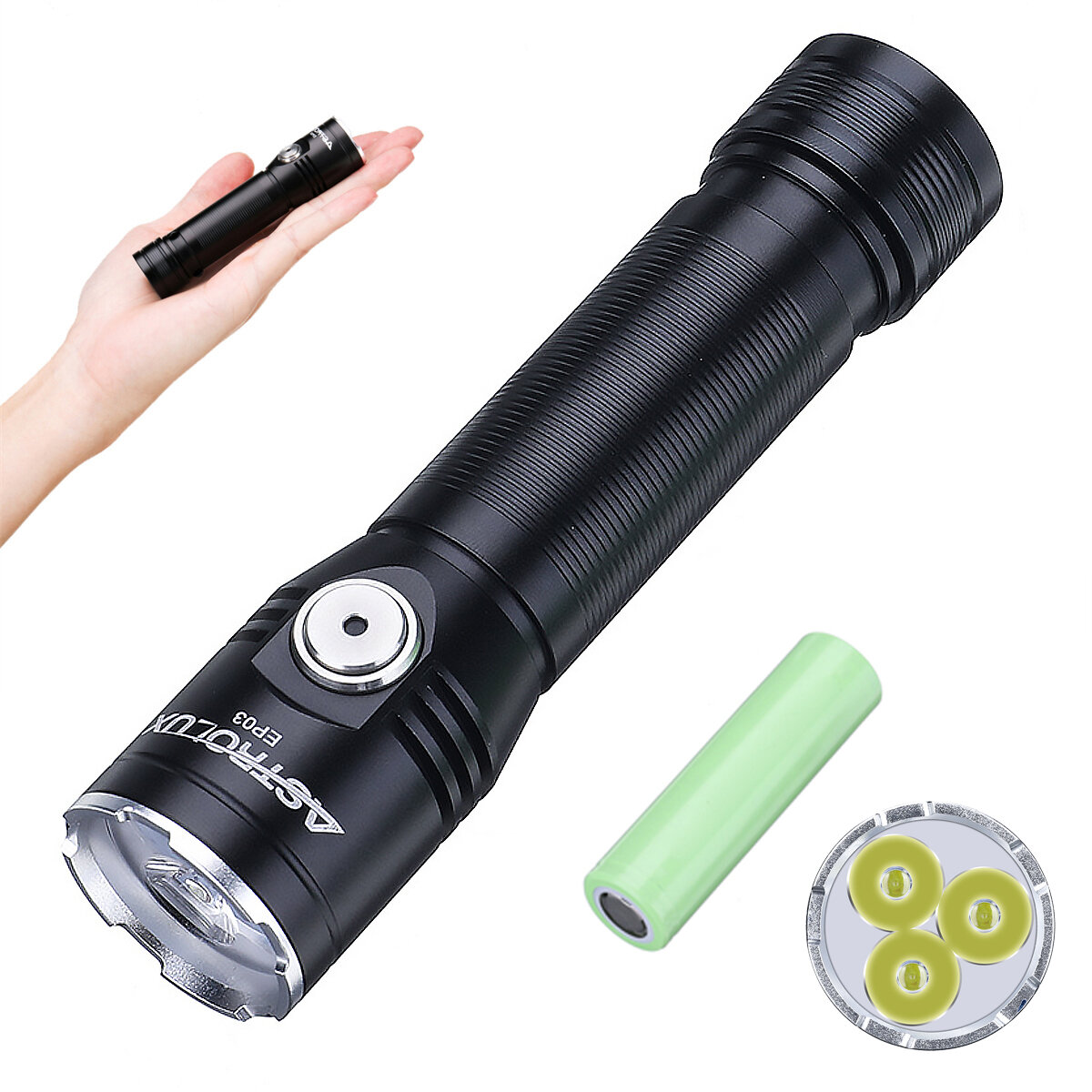 Astrolux® EP03 2050LM LH351B LED Super Bright Flashlight 8H Runtime Type-C Rechargeable with 18650 Battery IP67 Waterproof Torch Emergency Camping Lantern