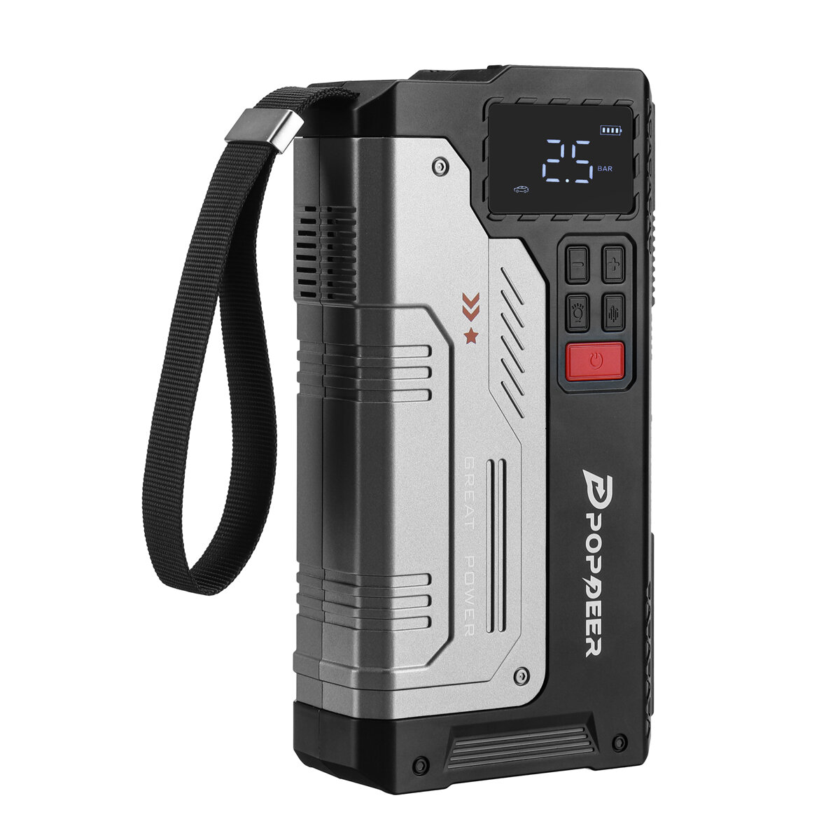 [EU Direct] POPDEER PD-JA1 20000mAh Professional Portable Car Jump Starter Inflator Emergency Start Power Supply Air Pump All-In-One Machine