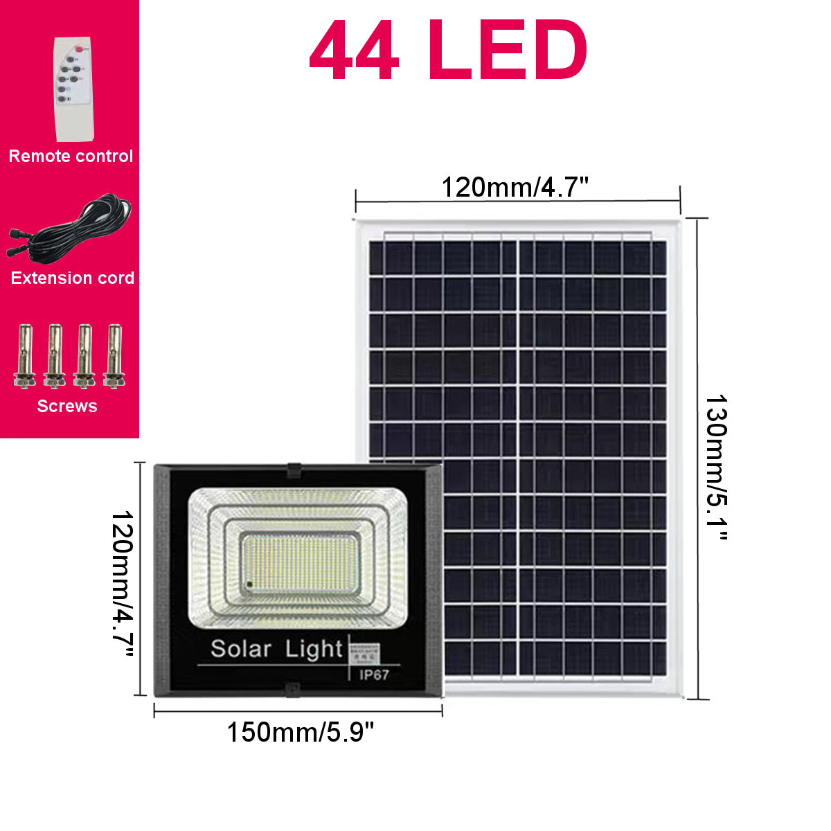 44/170LED Solar Wall Lights Outdoor Waterproof Infrared Garden Lamp Remote control waterproof timing induction light