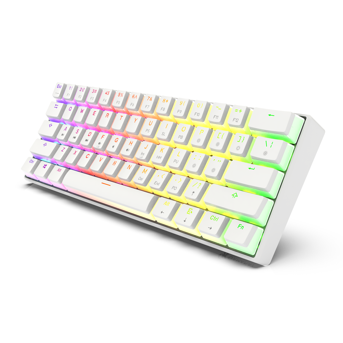 GAMAKAY MK61 Wired Mechanical Keyboard Gateron Optical Switch Pudding Keycaps RGB 61 Keys Hot Swappable Gaming Keyboard New Version