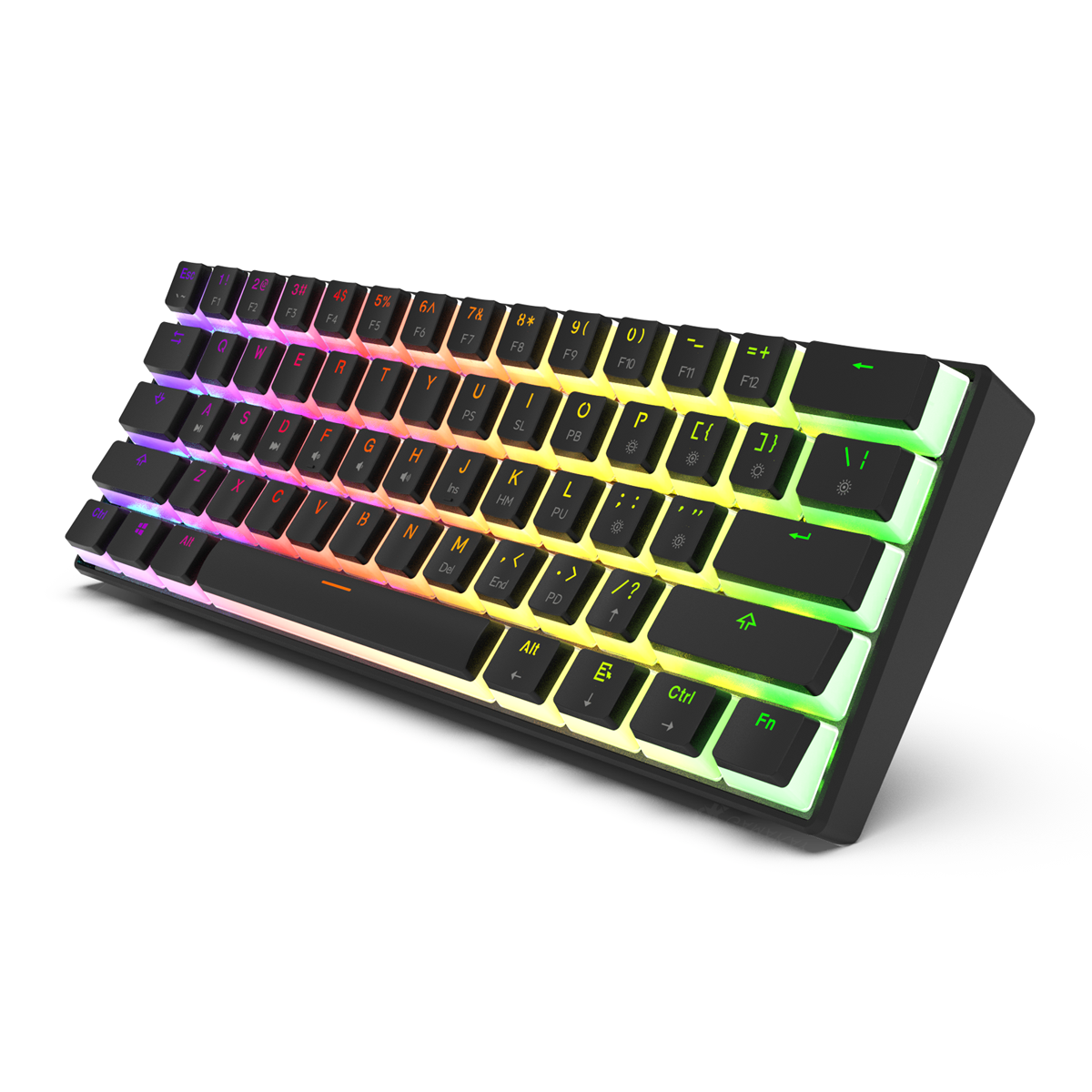 GAMAKAY MK61 Wired Mechanical Keyboard Gateron Optical Switch Pudding Keycaps RGB 61 Keys Hot Swappable Gaming Keyboard New Version