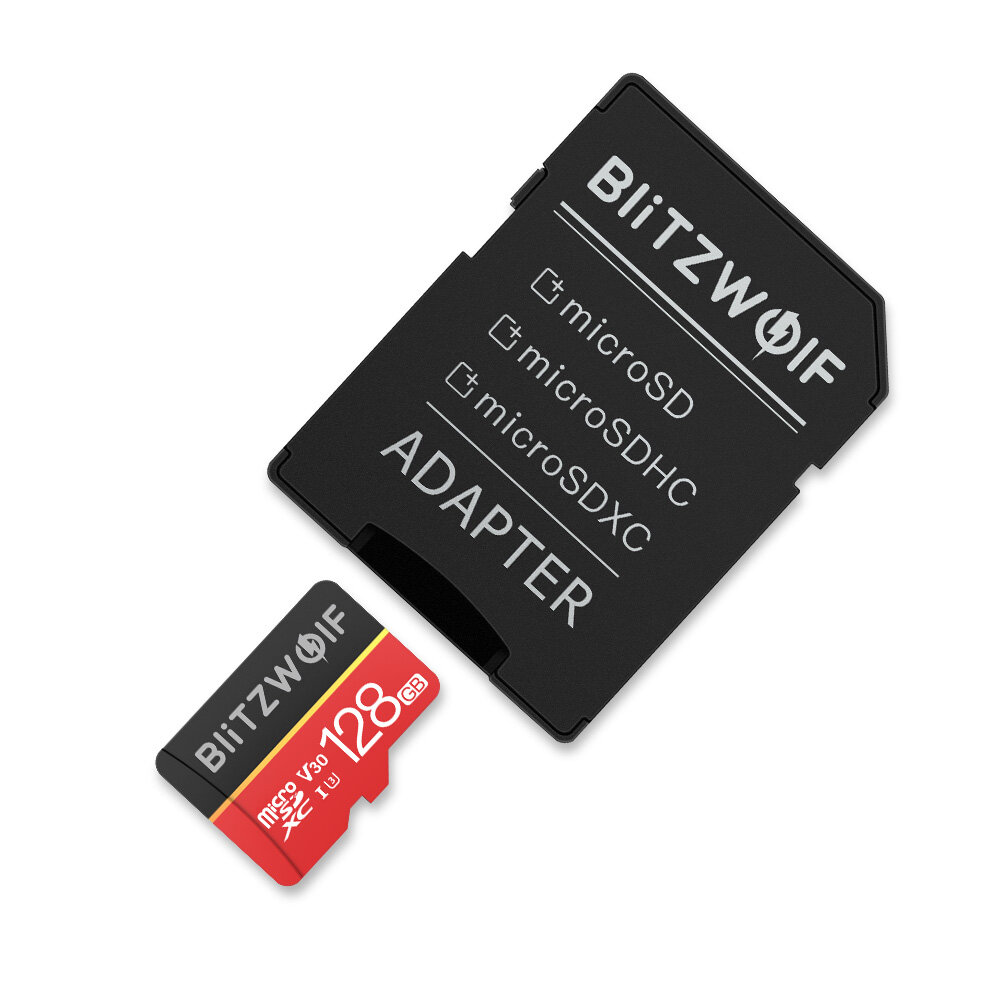 BlitzWolf® BW-TF1 Class 10 UHS-1 32GB UHS-3 V30 64GB 128GB Micro SD TF Memory Card with Adapter