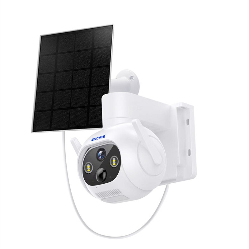 ESCAM QF172 2MP HD WiFi Camera with Solar Panel Built-in Battery PIR Motion Detection Full Color Night Vision Two-Way Audio IP66 Outdoors Security Surveillance PTZ IP Camera