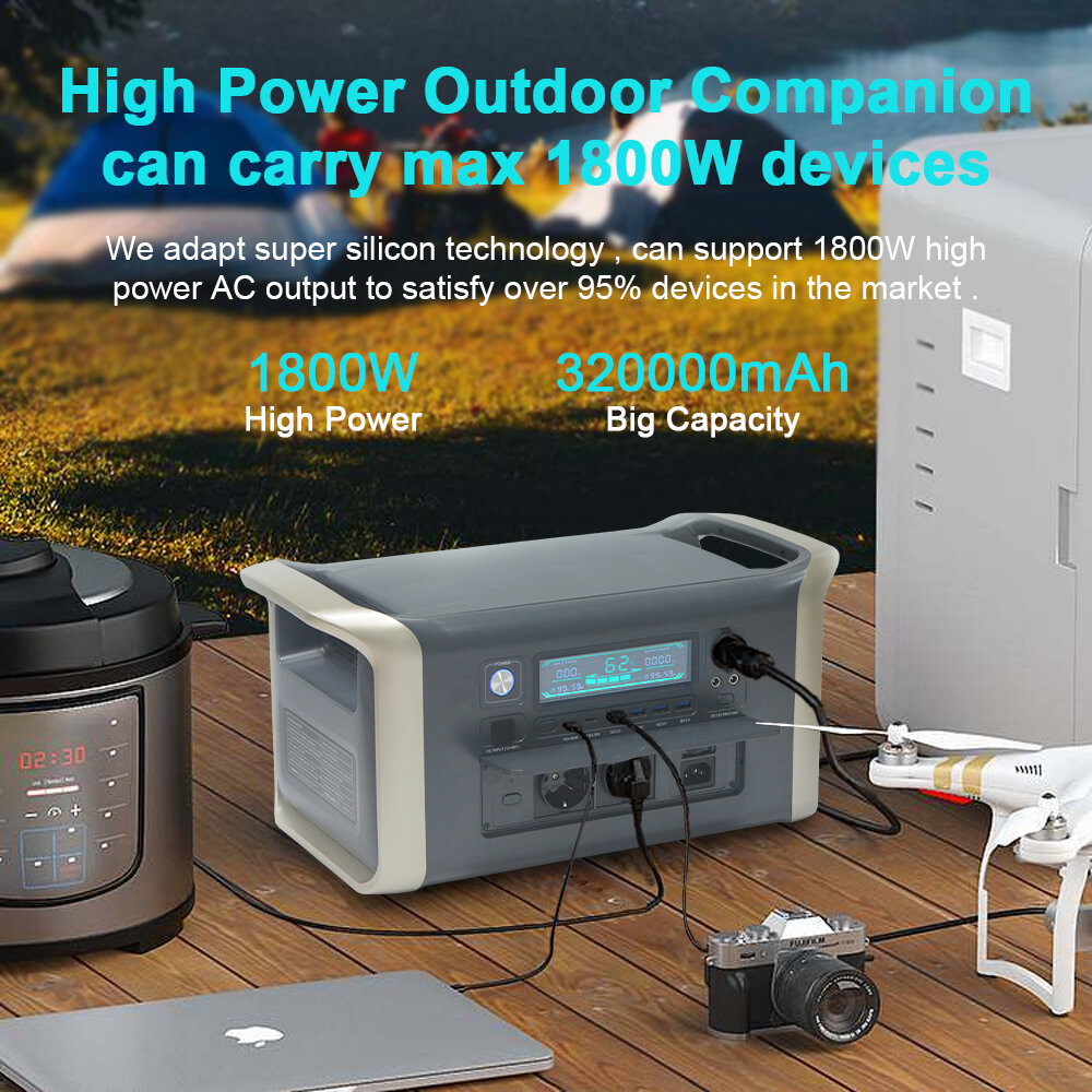 [EU Direct] A-POWER1000 1800W 1024Wh Portable Power Station LiFePO4 Battery Inverter Pure Sine Wave Generator Energy Storage System Power Supply Backup Outdoor Camping RV Universal Plug