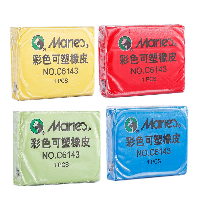 Maries C6143 Plastic Rubber Eraser Soft Tearable No Scraps Rubber Professional Sketch Drawing Eraser School Office Supplies
