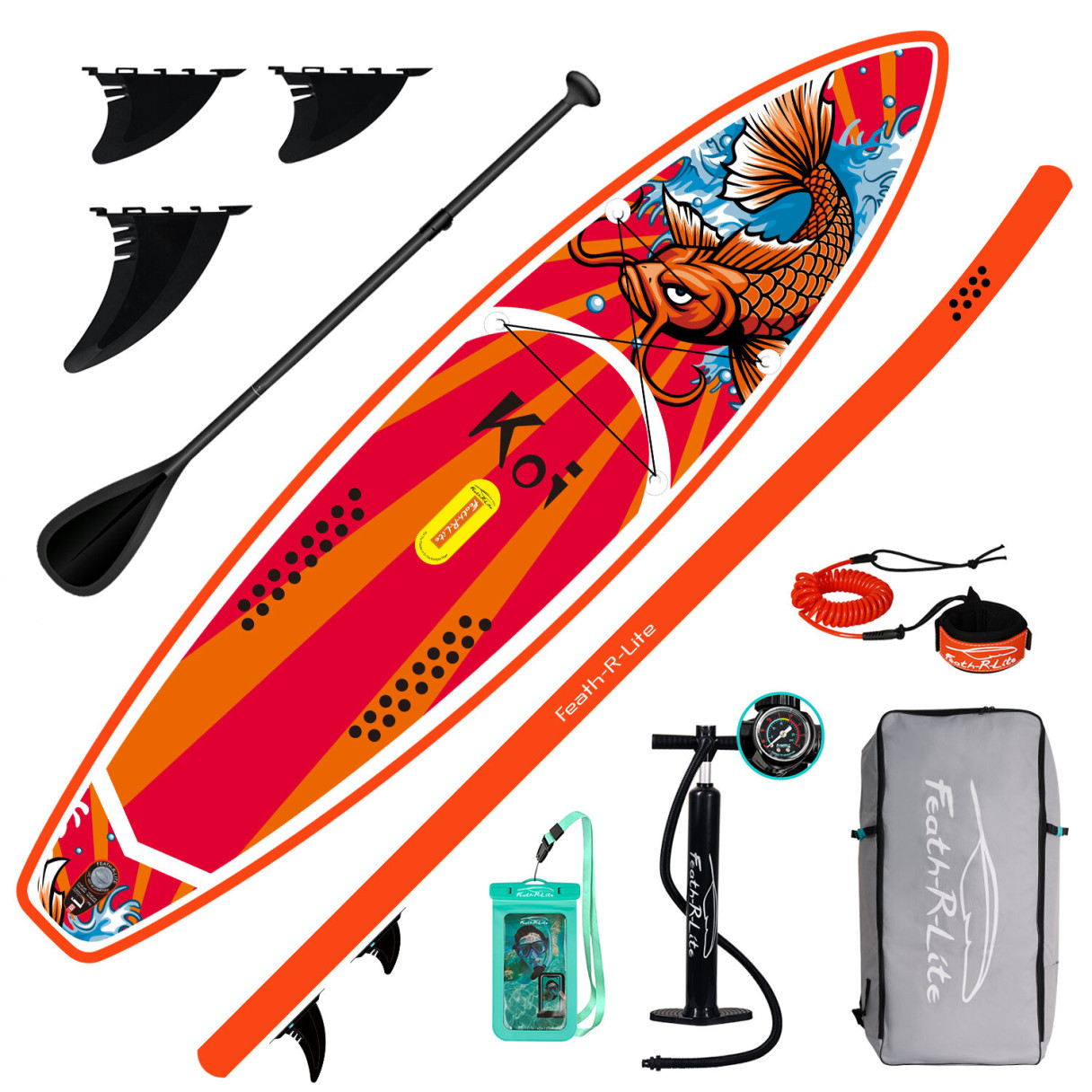 [EU Direct] FunWater Inflatable Stand Up Paddle Board Surfboard Complete Paddleboard Accessories Adjustable Paddle, Pump, ISUP Travel Backpack, Leash, Waterproof Bag, Adult Paddle Board SUPFR01E SUPFR02E