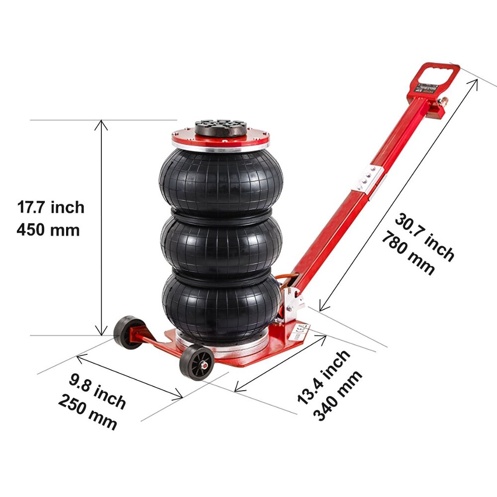 iMars Air Jack 3 Ton/6600 lbs Triple Bag Air Jack Airbag Jack with Six Steel Pipes 17.7 inch/470 mm Lift up Fast Lifting Pneumatic Jack with Adjustable Long Handle for Cars Garages Repair