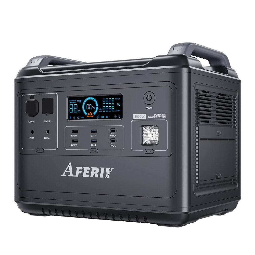 [EU Direct] Aferiy 2001A 2000W 1997Wh LiFePO4 Portable Power Station 624000mAh UPS Pure Sine Wave 16 Output Ports Camping RV Home Emergency Portable Solar Generator Support in Solar Panels
