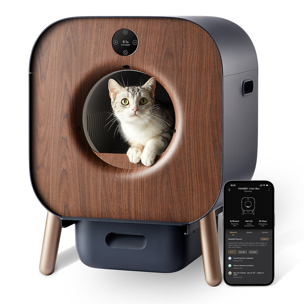 [EU Direct] PAWBBY Self-Cleaning Large Capacity Smart Cat Litter Box Remote App Control Data Tracking Free Of Scooping