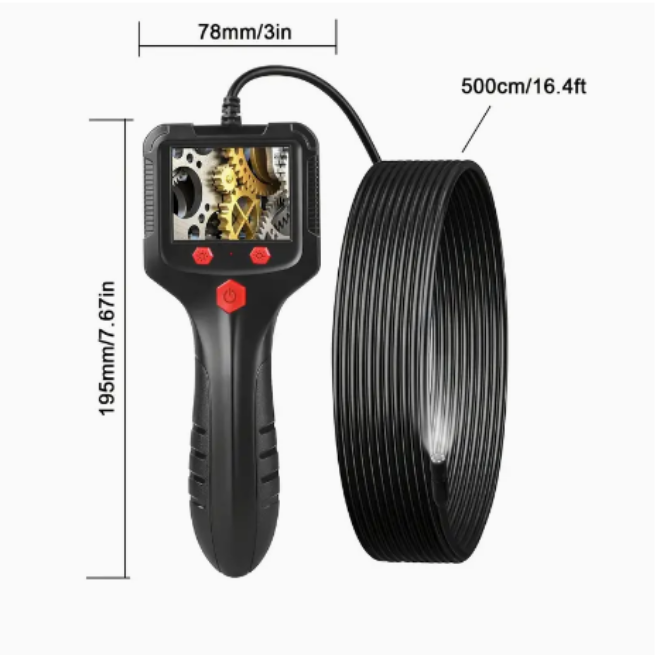 8mm 5M Handheld Borescope Endoscope Inspection Camera,2.4" IPS HD Screen IP67 Waterproof Sewer Endoscope For Car Air Conditioner RepairCamera