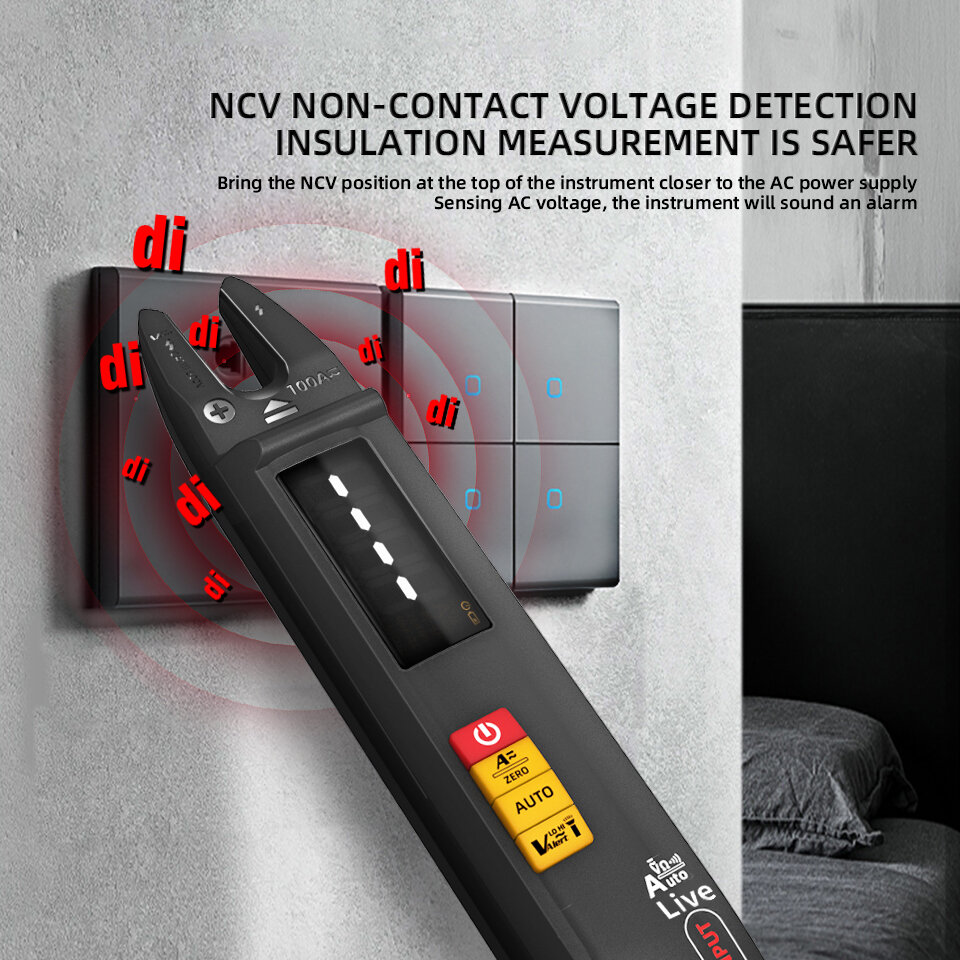 MUSTOOL U0 High Precision U-shaped Clamp Multimeter AC/DC Current Voltage Resistance  T-RMS Auto Multimeter Built-in Flashlight Non-contact Voltage Induction Auto Shutdown Compact Measuring Tool