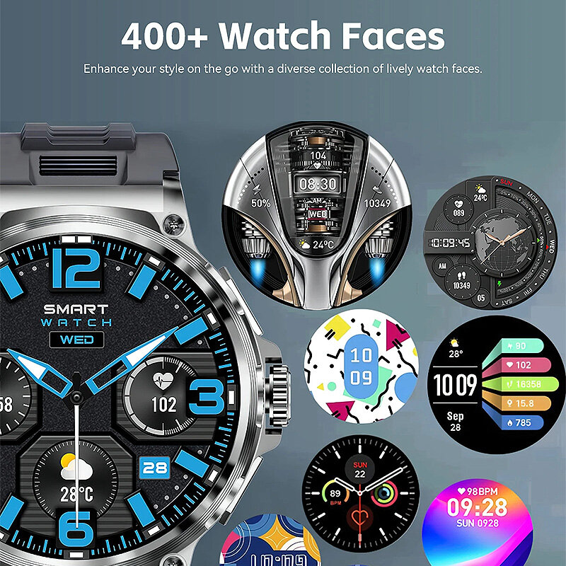 [100days Standby]Rogbid Tank M3 1.85 inch Super Large AMOLED Screen bluetooth Call Heart Rate Blood Pressure SpO2 Monitor Sleep Monitoring Multi-sport Modes Music Playback IP68 Waterproof 710mAh Miassive Battery Smart Watch