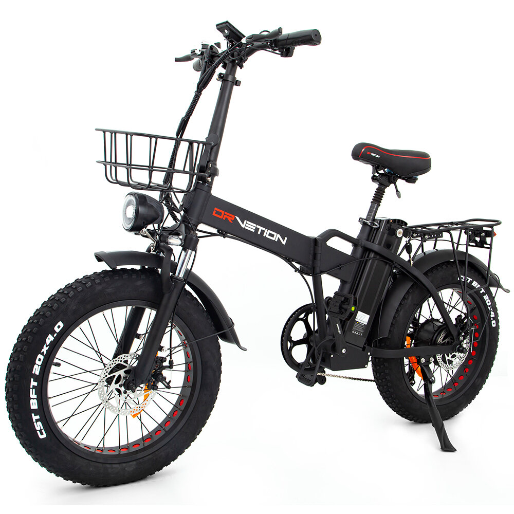 [EU DIRECT] DRVETION AT20 Electric Bike 48V 20Ah Battery 750W Motor 20*4.0inch Tires 80-120KM Max Mileage 150KG Max Load Folding Electric Bicycle