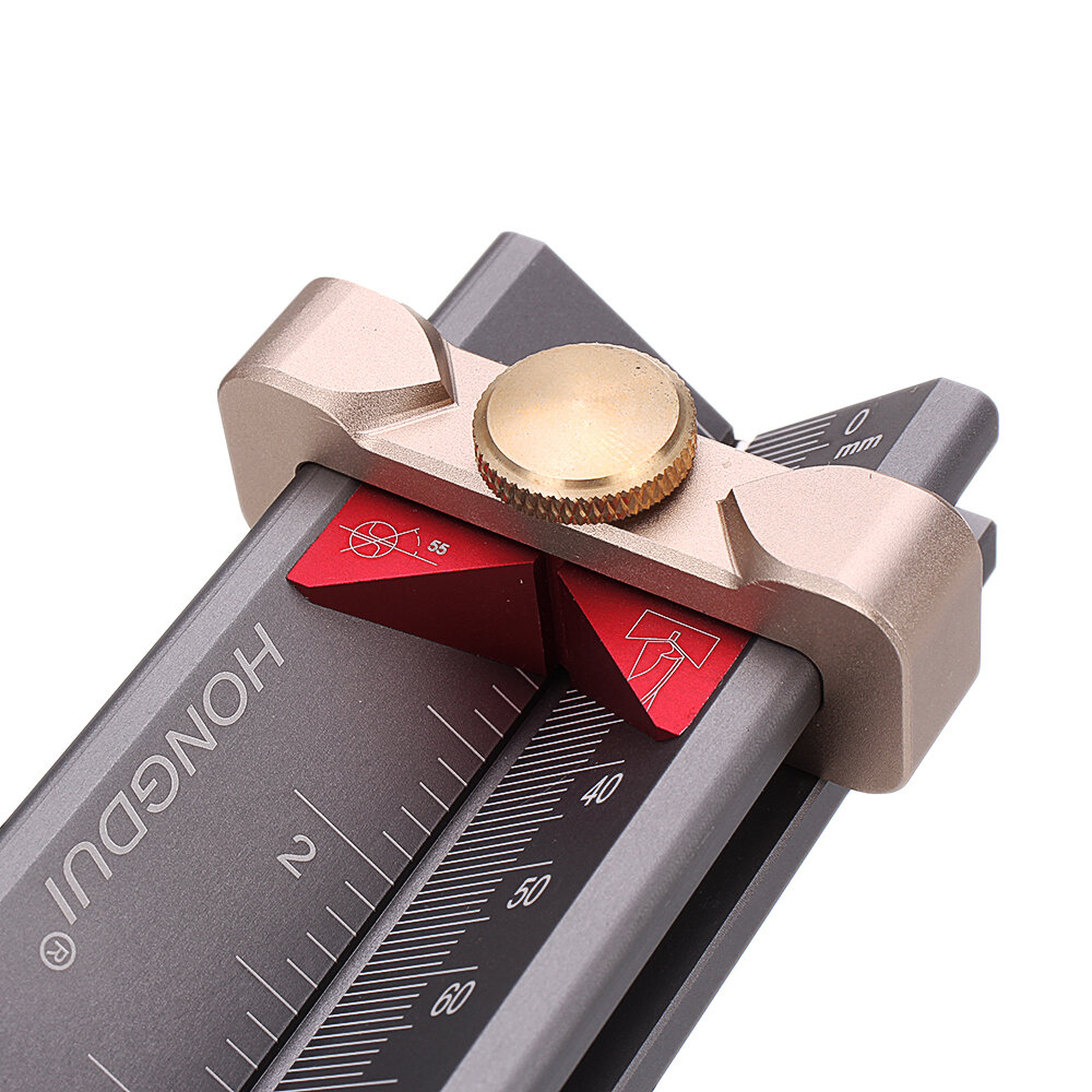 HONGDUI 3 In 1 Multifunction Measuring Gauge Drill Depth Gauge Drill Stop Measure and Drill Point Angle Gauge Grinding Gage and Table Saw Height Gauge Woodworking Tool