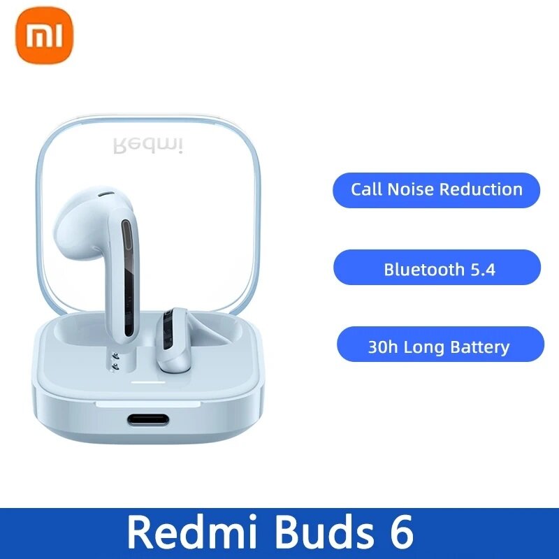 Xiaomi Redmi Buds 6 Vitality Edition bluetooth V5.4 Earphone 30H Battery Life 5 Tuning Modes Dual Mic HD Calls Wireless Headset