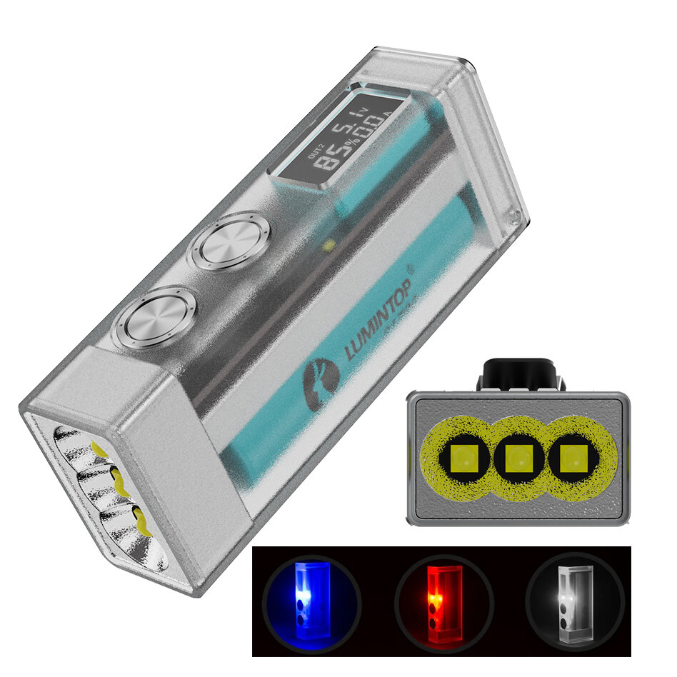 LUMINTOP Moonbox 10000LM LCD Display Rechargeable Flood Flashlight With Sideliht Built-in Battery Super Bright EDC LED Torch