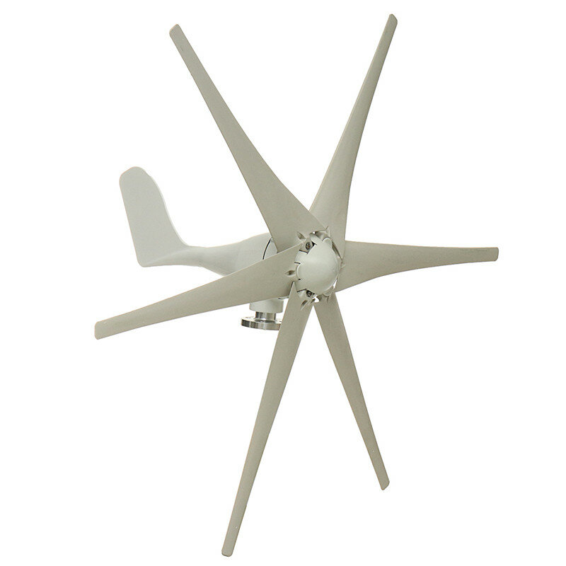 800W Peak 6 Blades 12V/24V/48V Horizontal Wind Turbine Generator Residential Home Wind Power Generator