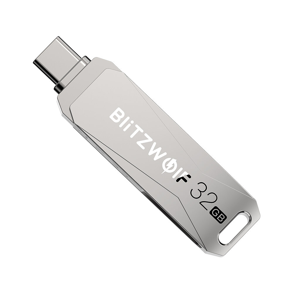 BlitzWolf BW-UPC2 2 in 1 Type-C USB3.0 Flash Drive Ultra-fast Transmission 360° Rotation Zinc Alloy 32GB 64GB 128GB 256GB Support OTG Pendrive USB Disk