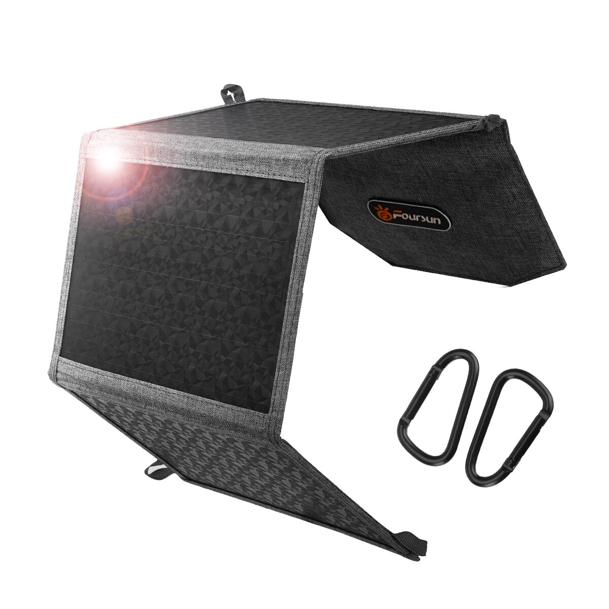 [EU/USA Direct] Foursun 12V 21W Portable Solar Panel with USB Type-C Fast Charging Charger Foldable for Hiking Camping Mobile Phones