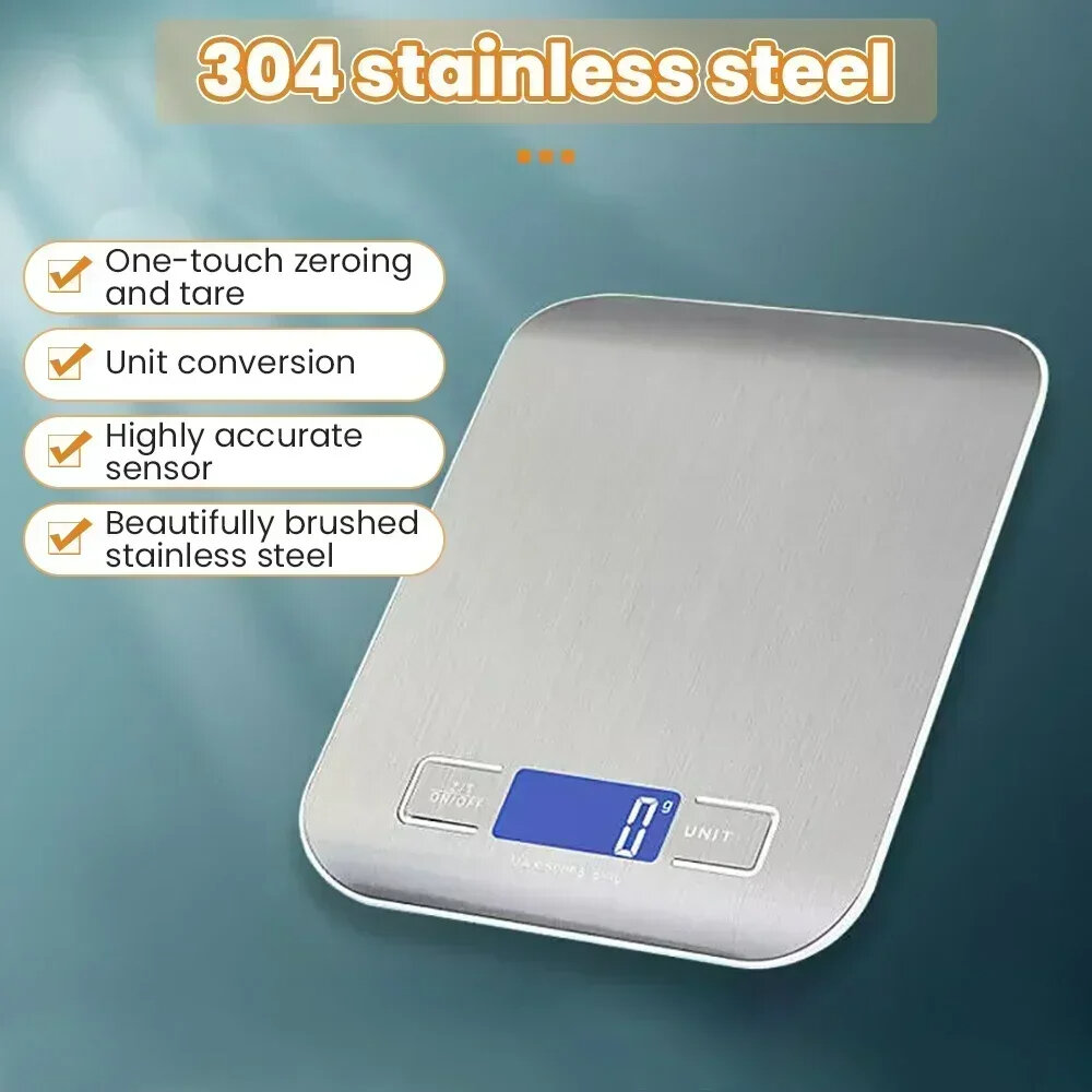 High Precision Kitchen Scale LCD Electronic Measuring Digital Display 10kg Portable Baking Scales Milk Coffee bean Weight Tools