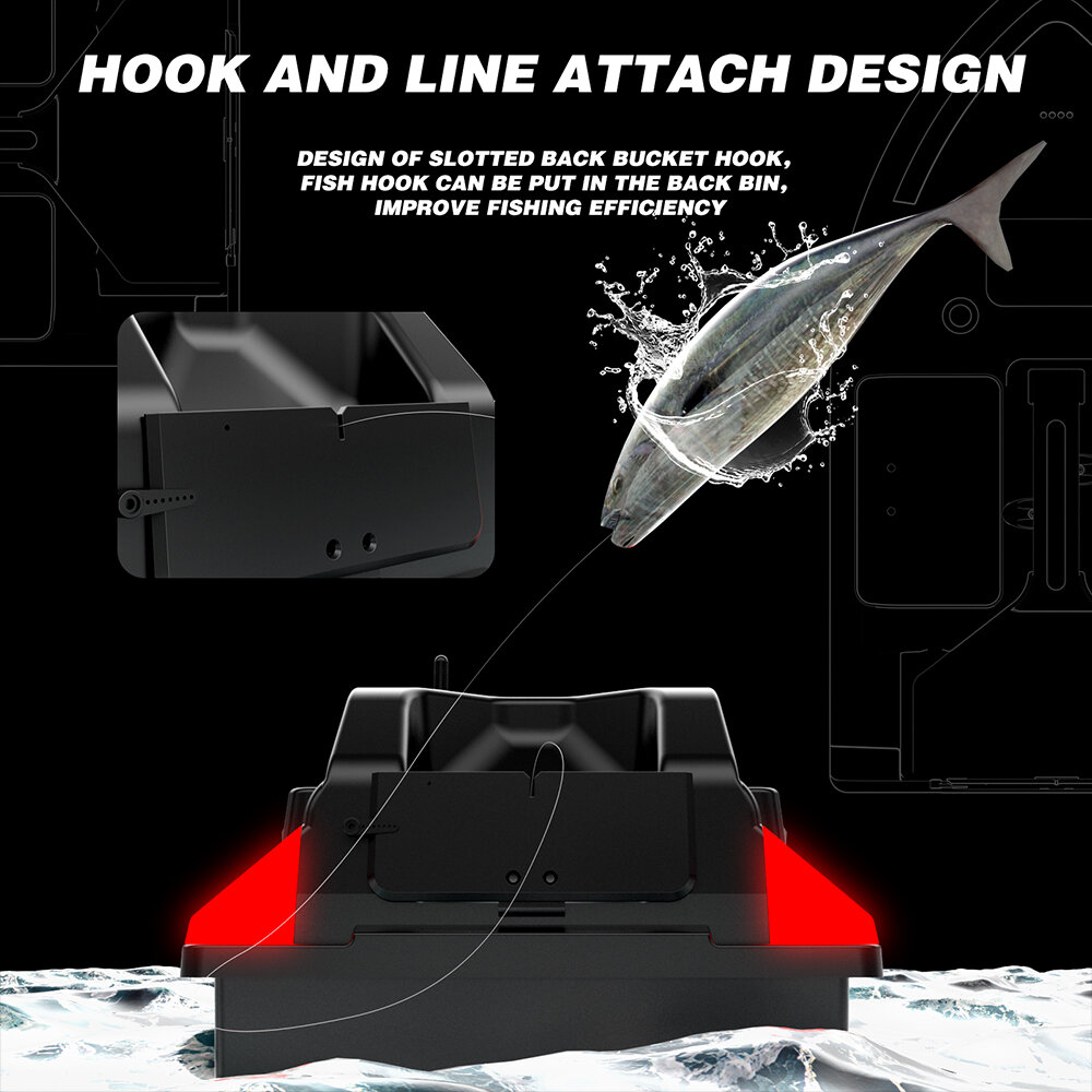 Flytec V020 RTR 2.4G 4CH GPS Fishing Bait RC Boat 500m Distance Intelligent 40 Positioning Points LED Lights Automatic Return Toys Models
