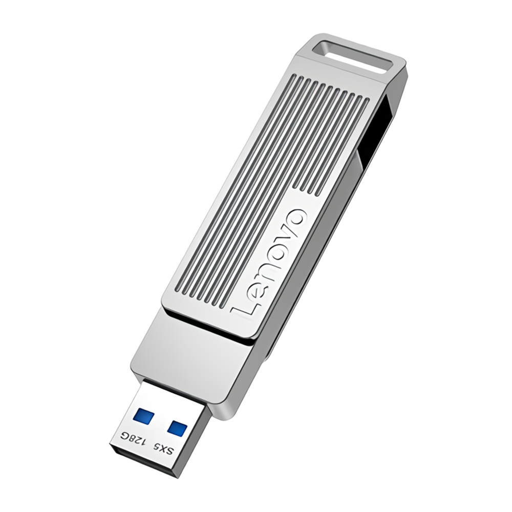 Lenovo SX5 Pro Type-C & USB3.2 Solid State Flash Drive 256GB 128GB Dual Interface 360° Rotation Zinc Alloy USB Disk Portable Thumb Drive