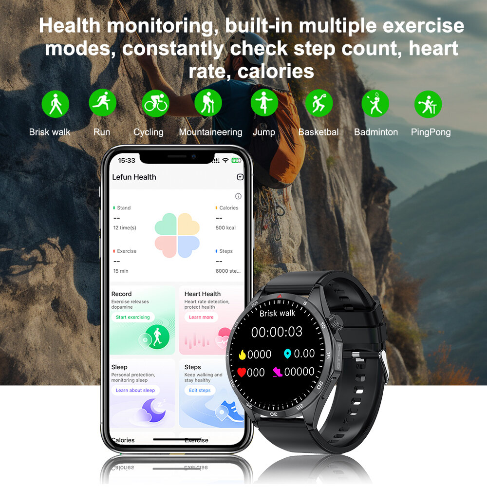 LEMFO GTS4 1.5 inch HD bluetooth Call Health Monitoring Blood Oxygen Hear Rate Blood Pressure Monitoring Smart Watch