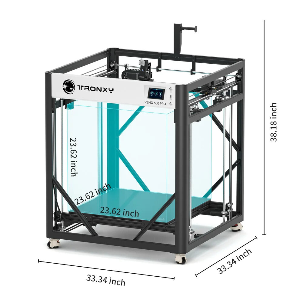 VEHO 600 PRO 3D Printer Large Printing Size 600*600*600mm FDM Direct Extruder Auto-leveling High Precision 3d Printers