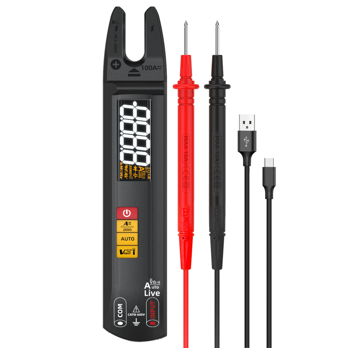 MUSTOOL U0 High Precision U-shaped Clamp Multimeter AC/DC Current Voltage Resistance  T-RMS Auto Multimeter Built-in Flashlight Non-contact Voltage Induction Auto Shutdown Compact Measuring Tool