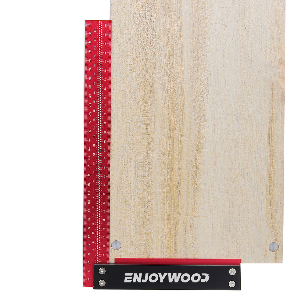 ENJOYWOOD Signature Precision Square Right Angle Ruler 300mm Guaranteed T Speed Measurements Ruler for Measuring and Marking Woodworking Carpenters Aluminum Alloy Framing Professional Carpentry Use