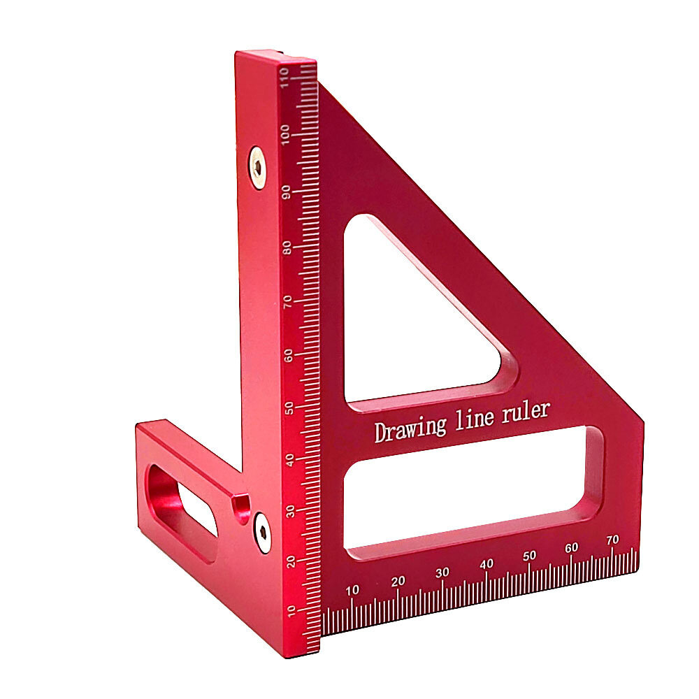 Aluminum Alloy Woodworking Square Protractor Miter Triangle Ruler Right Angle Ruler Drawing Line Ruler Measuring Tool for Carpentry