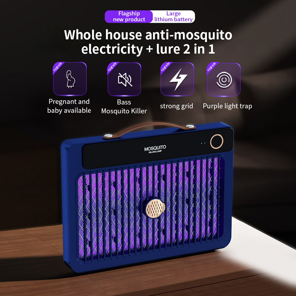 AGSIVO 4000mAh Large Rechargeable Cordless 3000V High Power Electric Mosquito Bug Zapper Mosquito Killing Lamp for Indoor and Outdoor