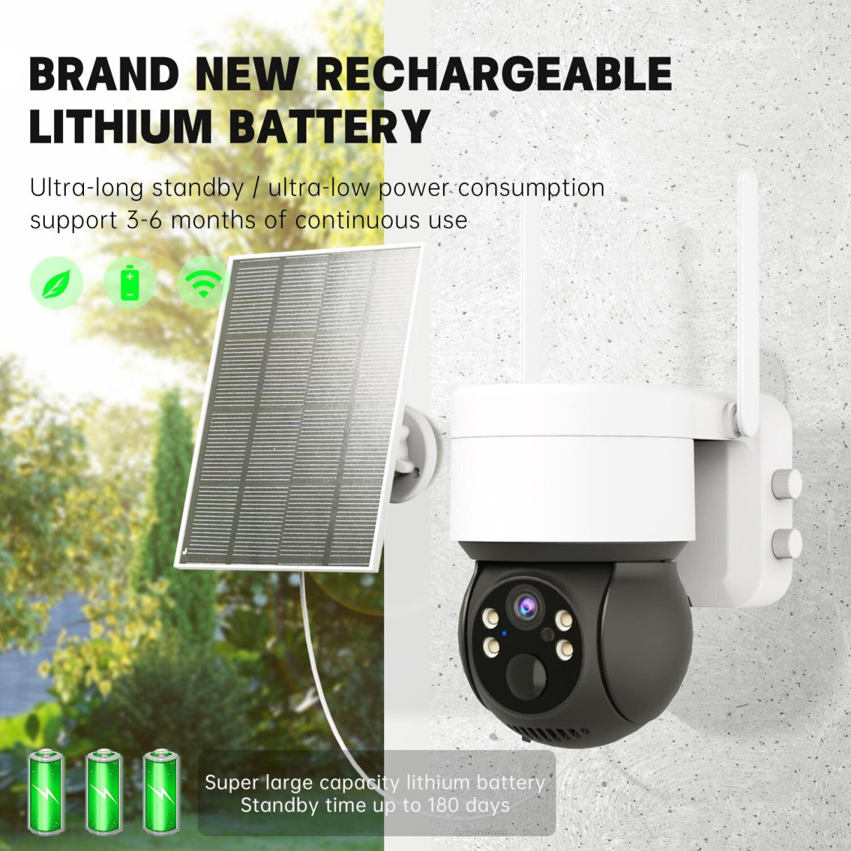 TQ2 1080P WiFi Solar Camera Outdoor Night Vision PTZ IP Camera with Solar Panel Recharge CCTV Video Surveillance Cameras