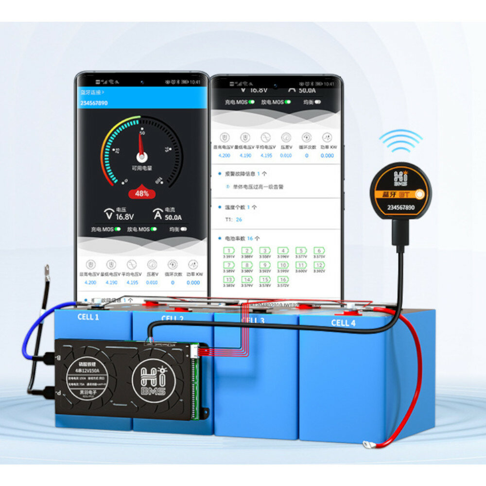 DALY Bluetooth WiFi+BT Module APP Control Accessories for Lithium Battery Protection Board