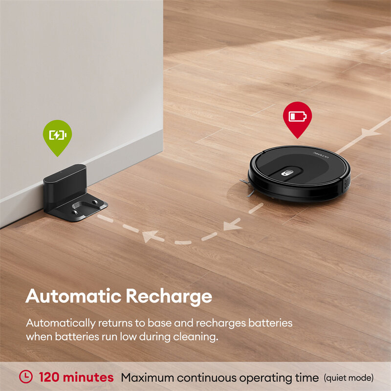 [EU Direct]Ultenic D5 Robot Vacuum Cleaner, 3000Pa Powerful Suction, 120min Max. Runtime, 3 Cleaning Modes, Carpet Auto-boost, Automatic Recharge, Schedule Cleaning, Remote Control, Alexa/Google Assistant