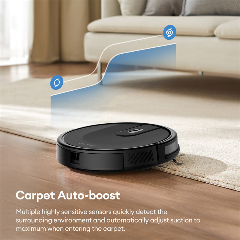 [EU Direct]Ultenic D5 Robot Vacuum Cleaner, 3000Pa Powerful Suction, 120min Max. Runtime, 3 Cleaning Modes, Carpet Auto-boost, Automatic Recharge, Schedule Cleaning, Remote Control, Alexa/Google Assistant