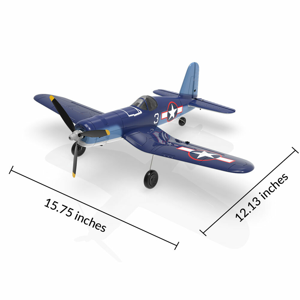 VolantexRC Mini F4U V2 EPP 400mm Wingspan 2.4G 4CH 6-Axis Gyro One Key Aerobatics XPilot Stabilization System RC Airplane Glider Warbird RTF for Beginner